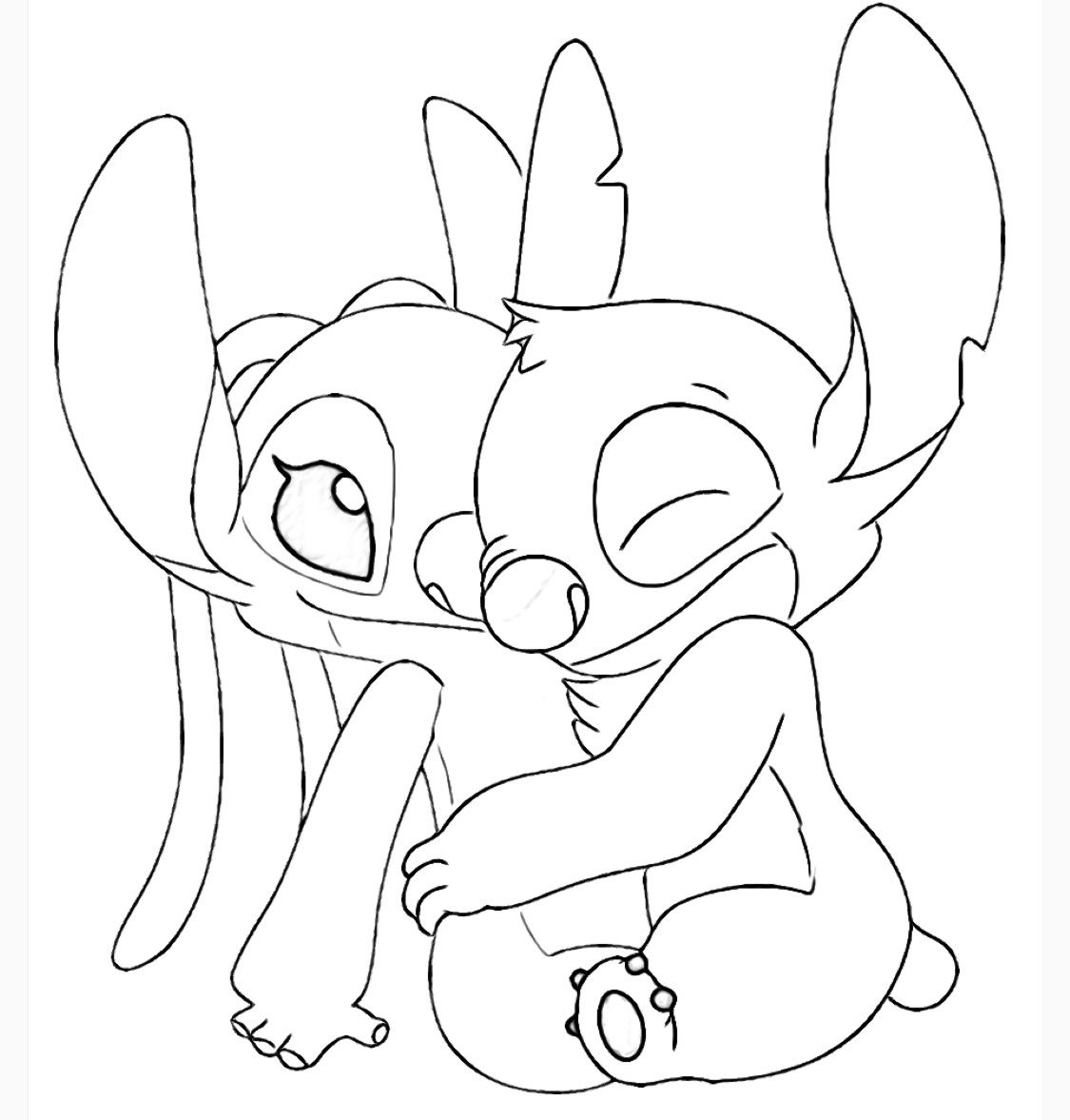Angel And Stitch Coloring Pages Pdf to Print - Printable Angel And Stitch Coloring Pages