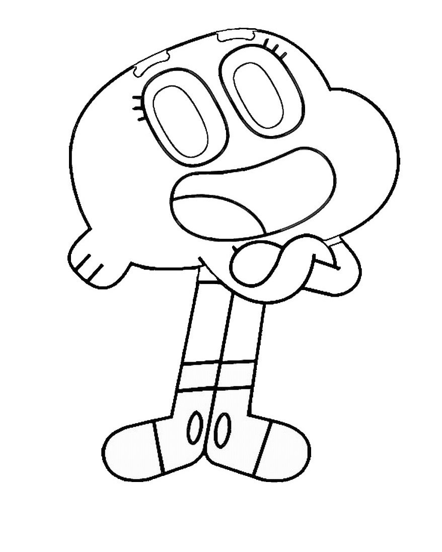Amazing World Of Gumball Coloring Pages Pdf For Kids - Printable Gumbal Coloring Pages
