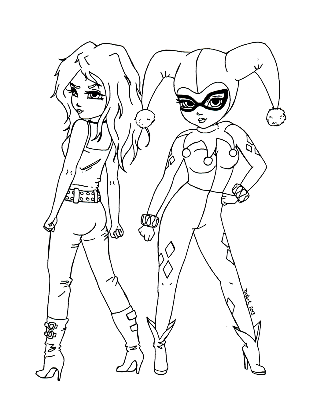 Harley Quinn Coloring Pages - Printable Harley Quinn Coloring Page