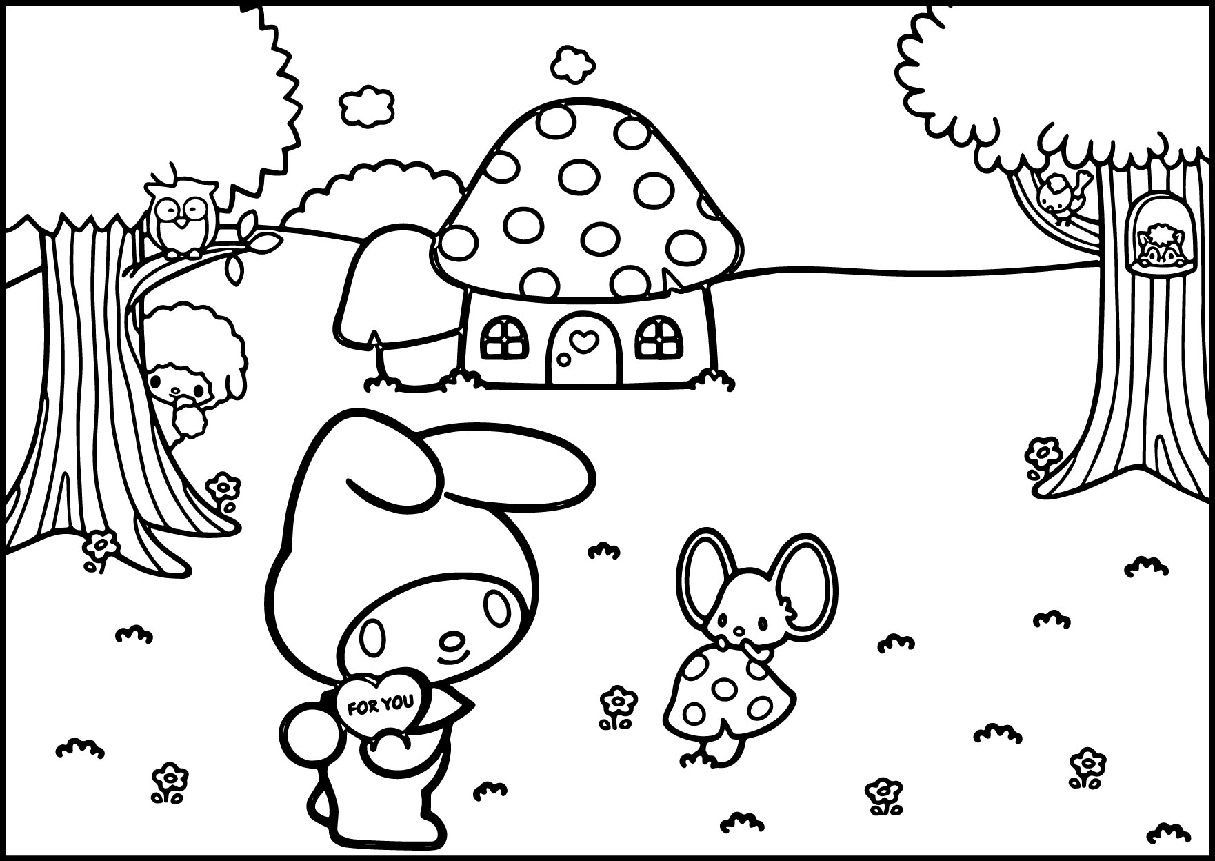 My Melody Coloring Pages - Printable My Melody Coloring Pages