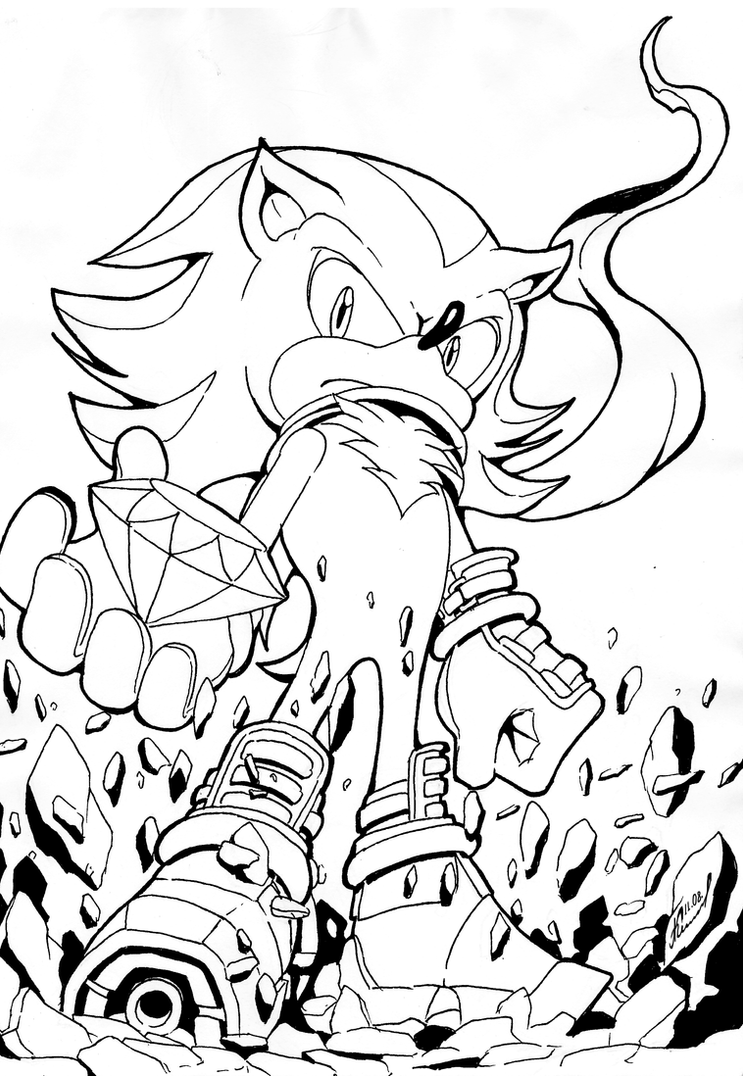 Shadow From Sonic Coloring Pages Pdf For Kids - Printable Shadow The Hedgehog Coloring Pages