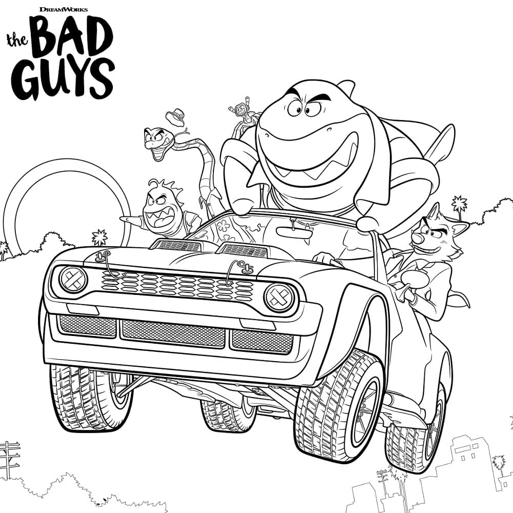 The Bad Guy Coloring Pages Pdf to Print - Printable The Bad Guys coloring page