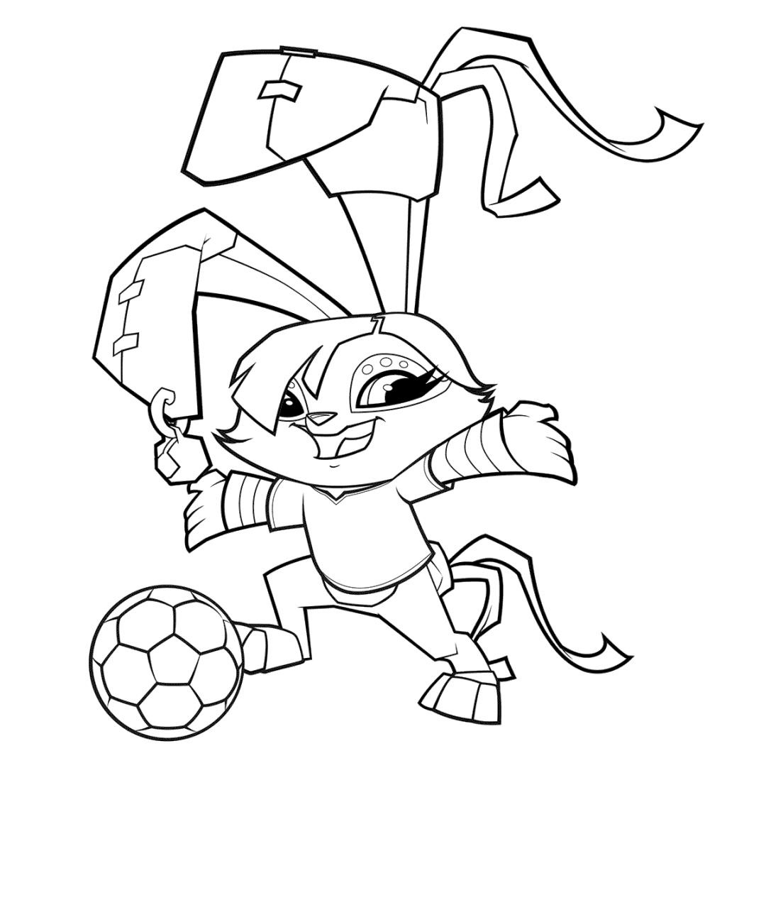 Animal Jam Coloring Pages Printable Pdf - Soccer Bunny Animal Jam Coloring Pages Free