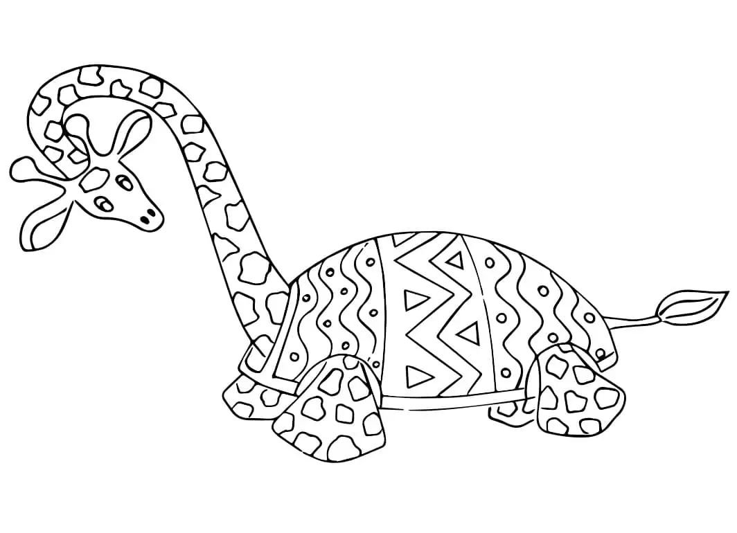 Printable Alebrijes Coloring Pages Pdf - Turtle Giraffe Alebrijes Coloring Pages