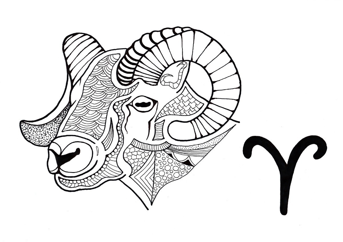 Aries Coloring Pages Pdf to Print - aries adult coloring pages