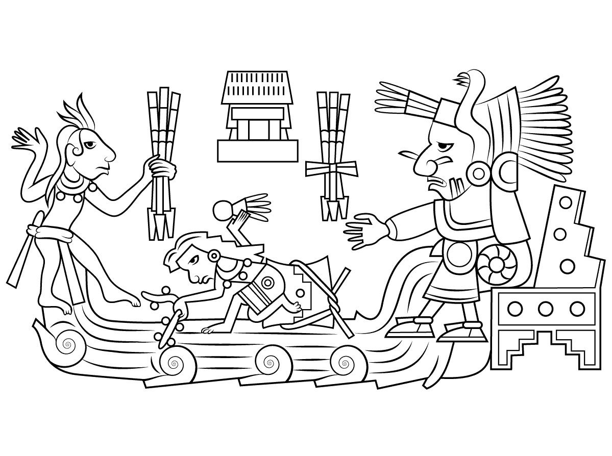 Aztec Coloring Pages Pdf to Print - chalchiuhtlicue aztec goddess of water coloring pages