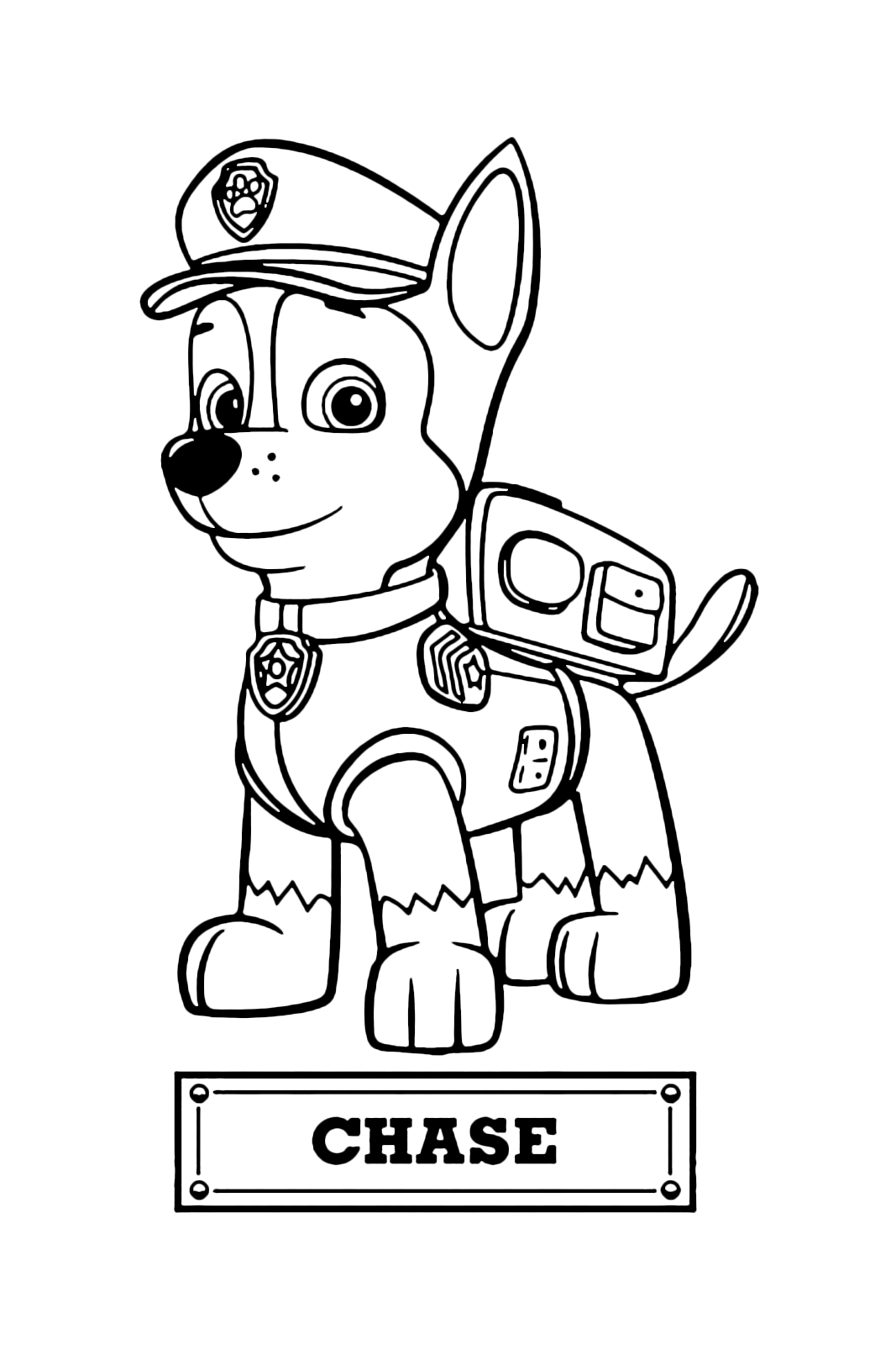 Printable Chase Paw Patrol Coloring Pages - chase the police dog coloring pages