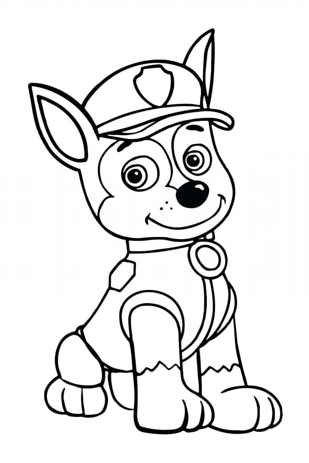 Printable Chase Paw Patrol Coloring Pages - coloring pages Chase Paw Patrol