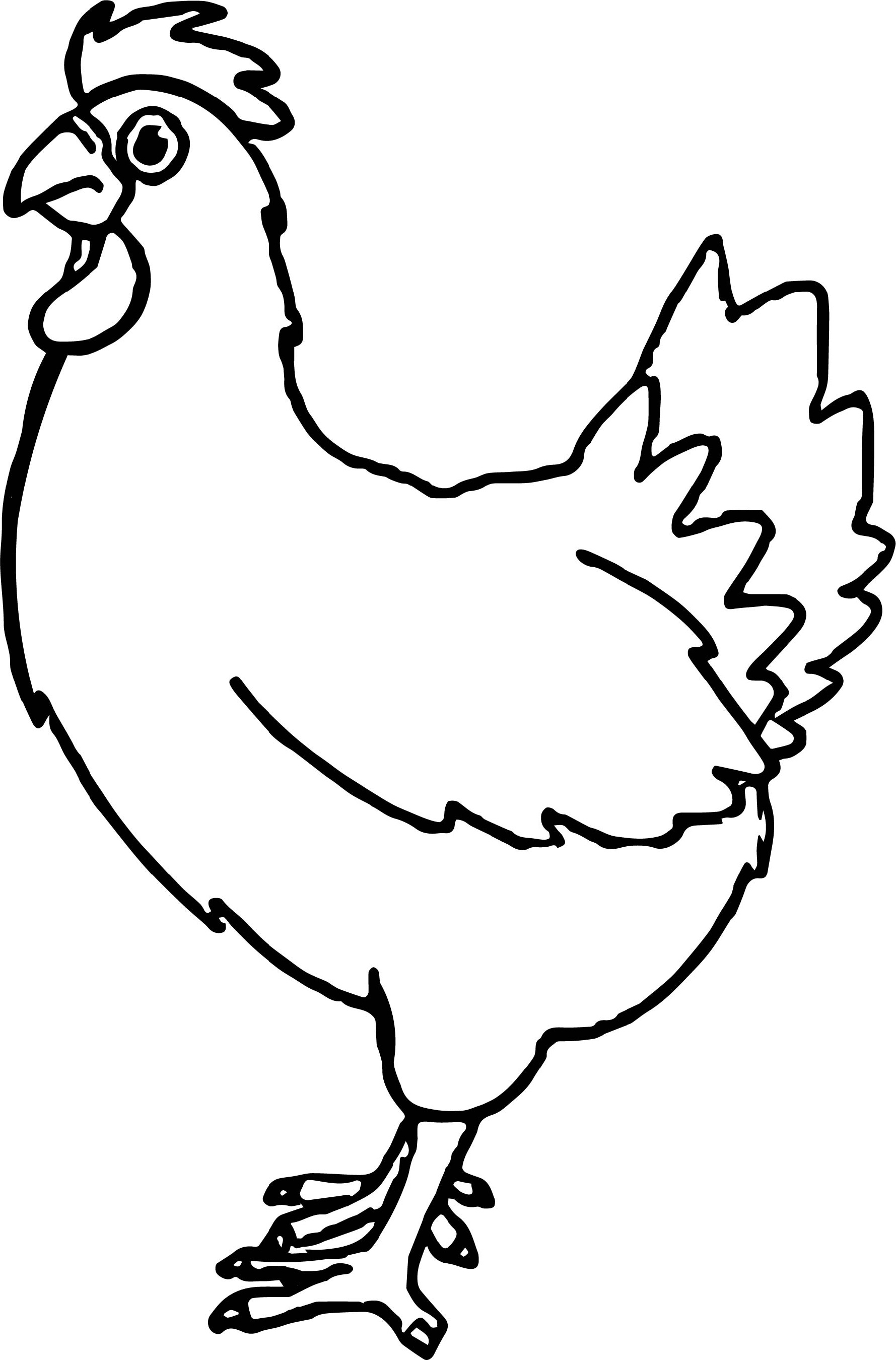 Printable Chicken Coloring Pages - farm animal coloring pages chicken
