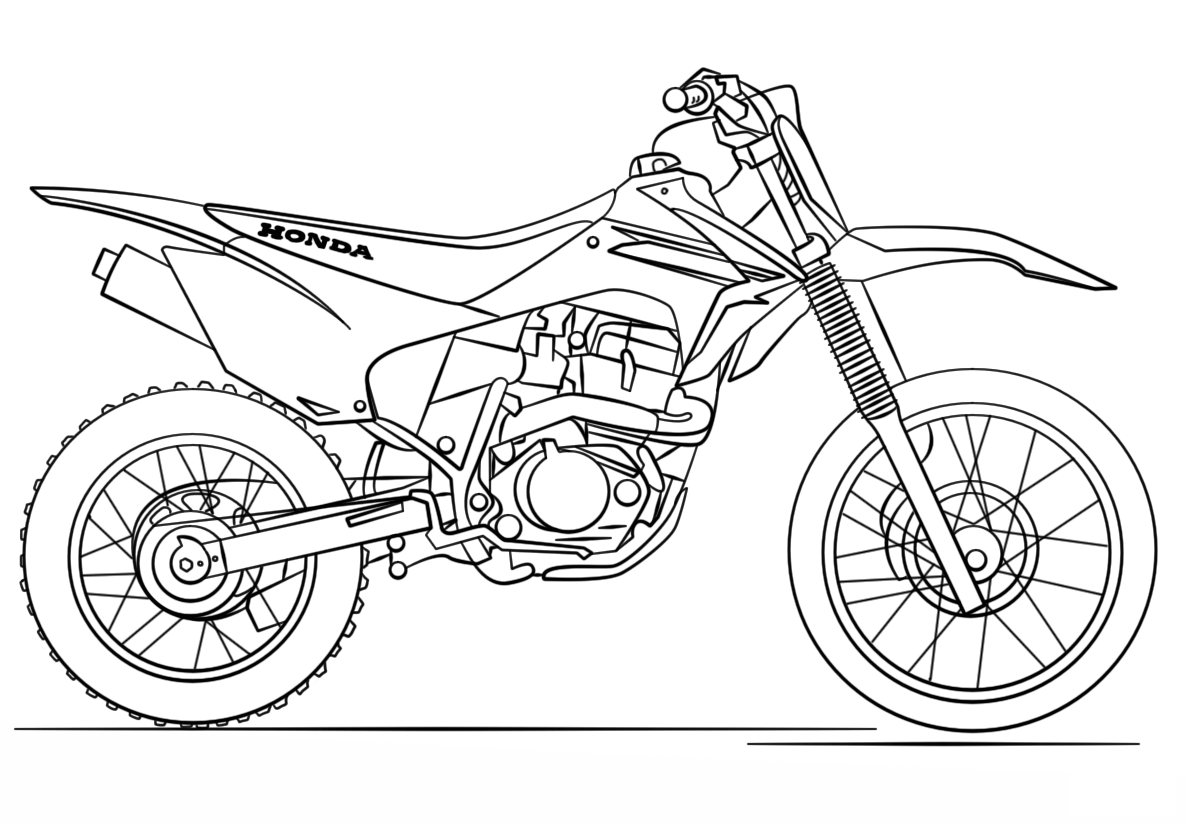 Dirt Bike Coloring Pages Pdf to Print - honda dirt bike coloring page