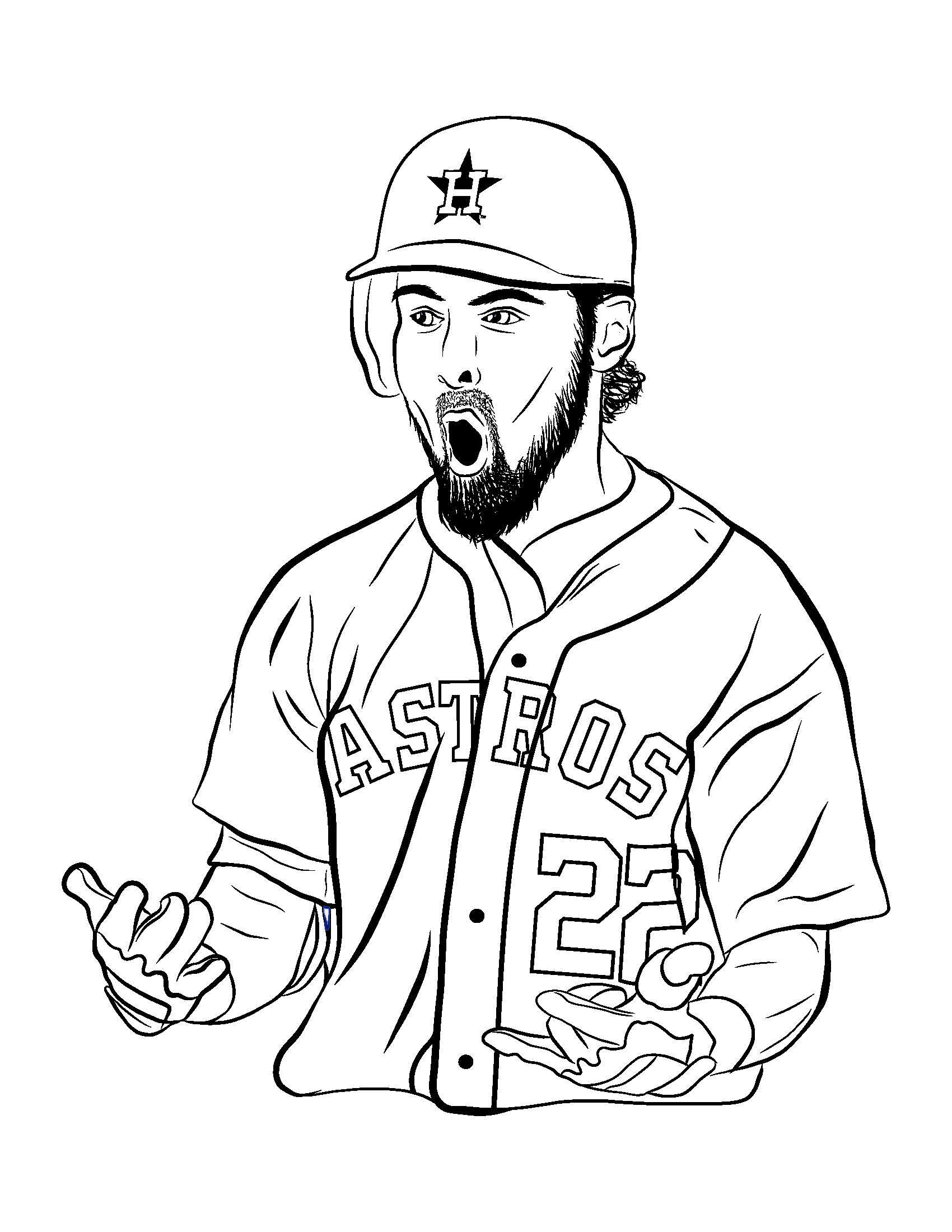 Free Astros Coloring Pages Pdf - houston astros player coloring pages