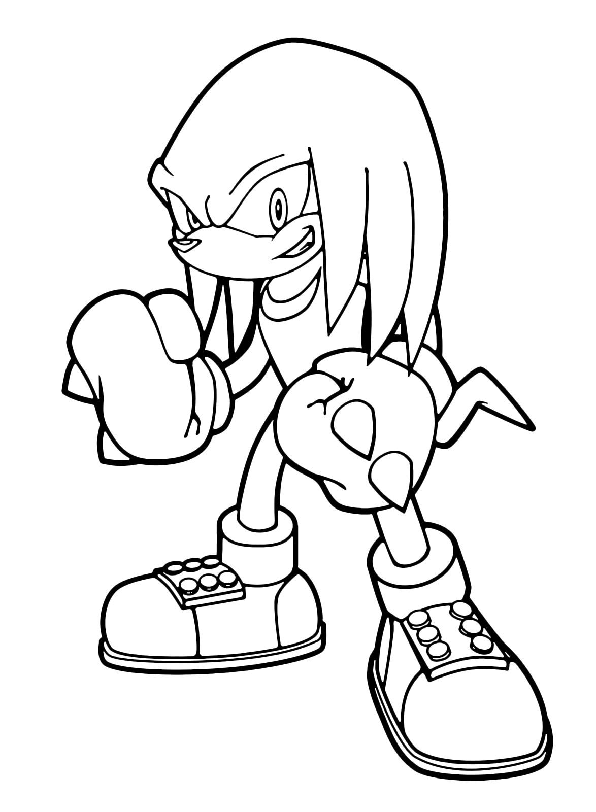Printable Knuckles Coloring Pages - knuckles coloring pages