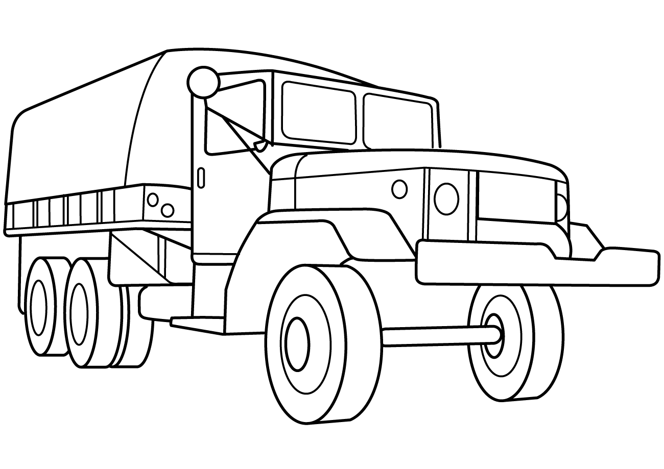 Printable Army Truck Coloring Pages Pdf - military troop transport truck coloring page
