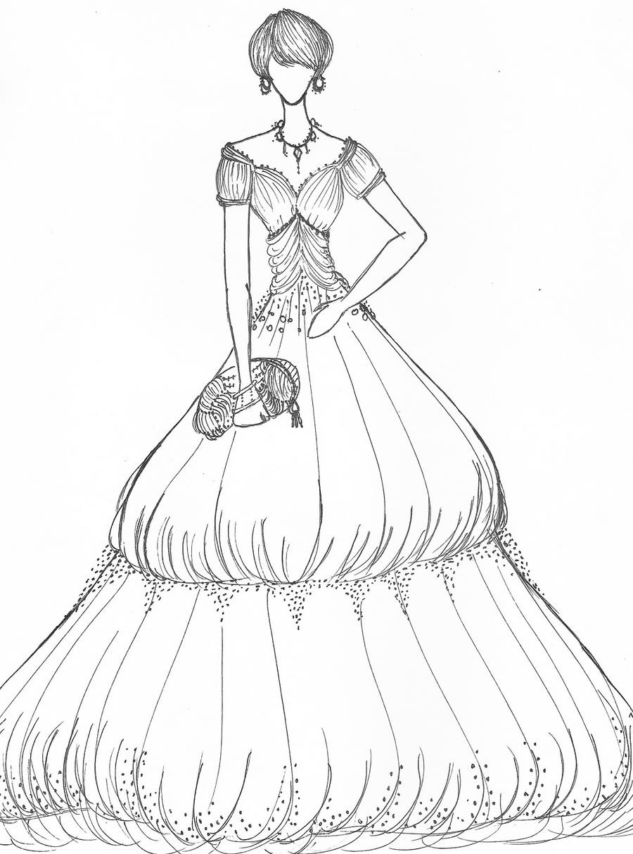 Pretty Ball Gown Dress Coloring Pages Pdf - modest ball gown coloring pages
