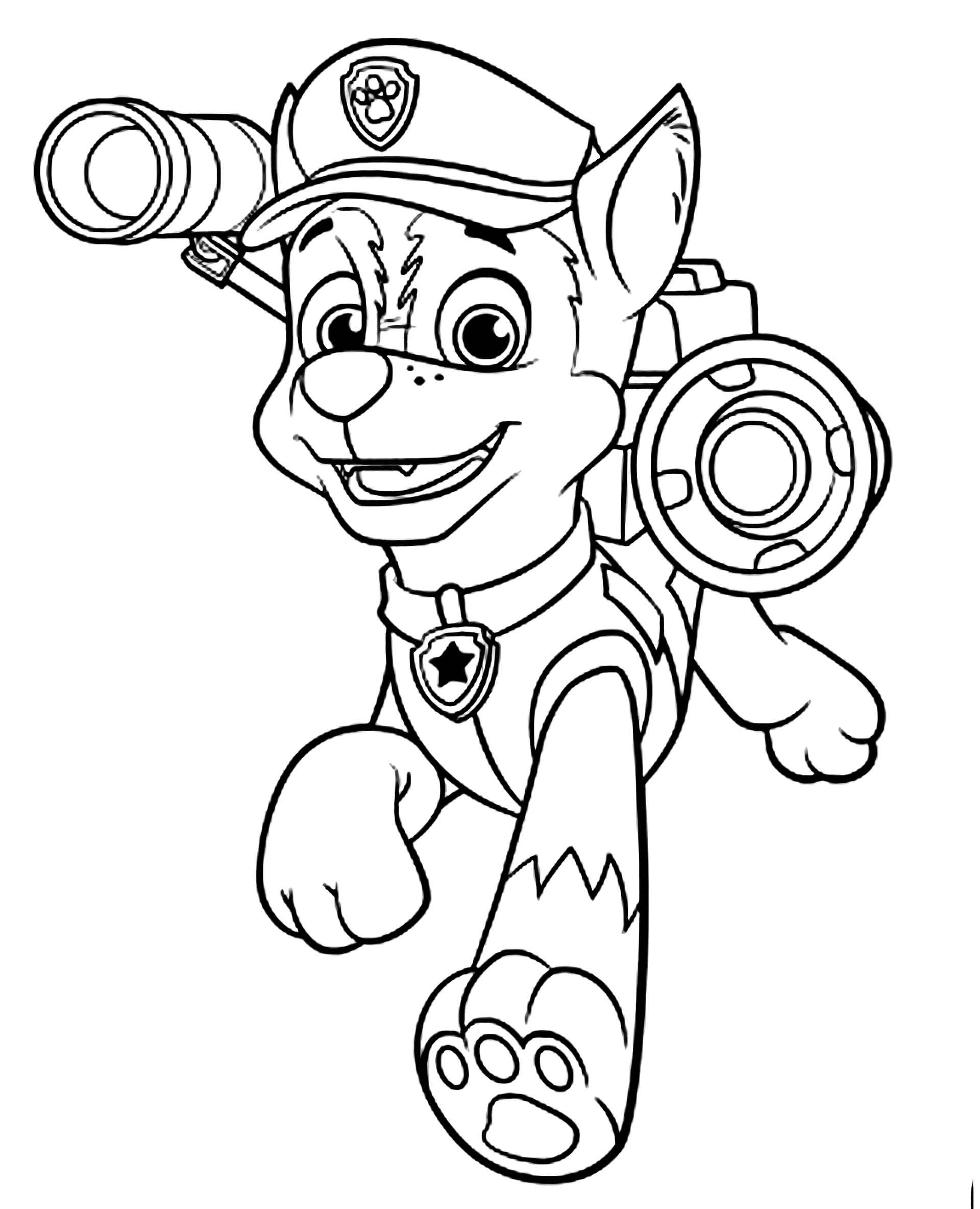 Printable Chase Paw Patrol Coloring Pages - printable Chase Paw Patrol Coloring Pages