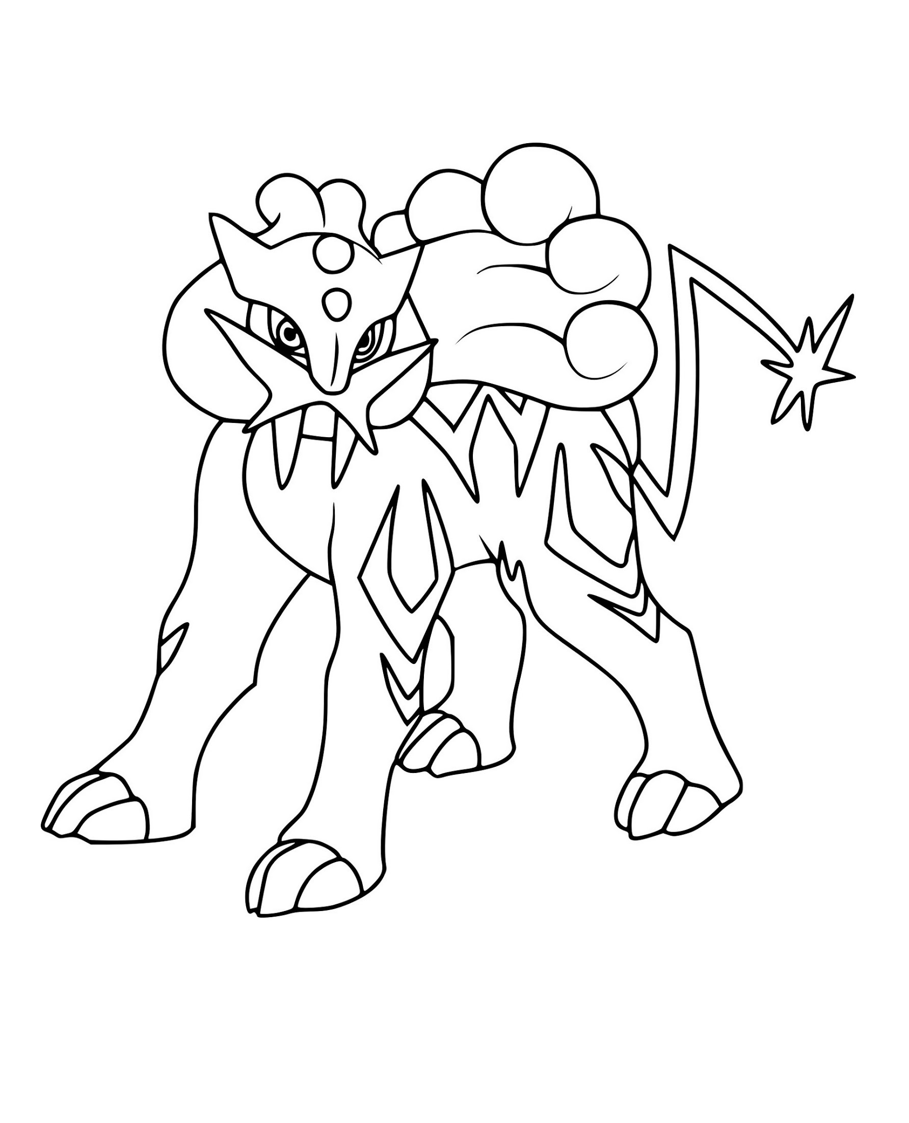 Printable Legendary Pokemon Coloring Pages - raikou legendary pokemon coloring pages