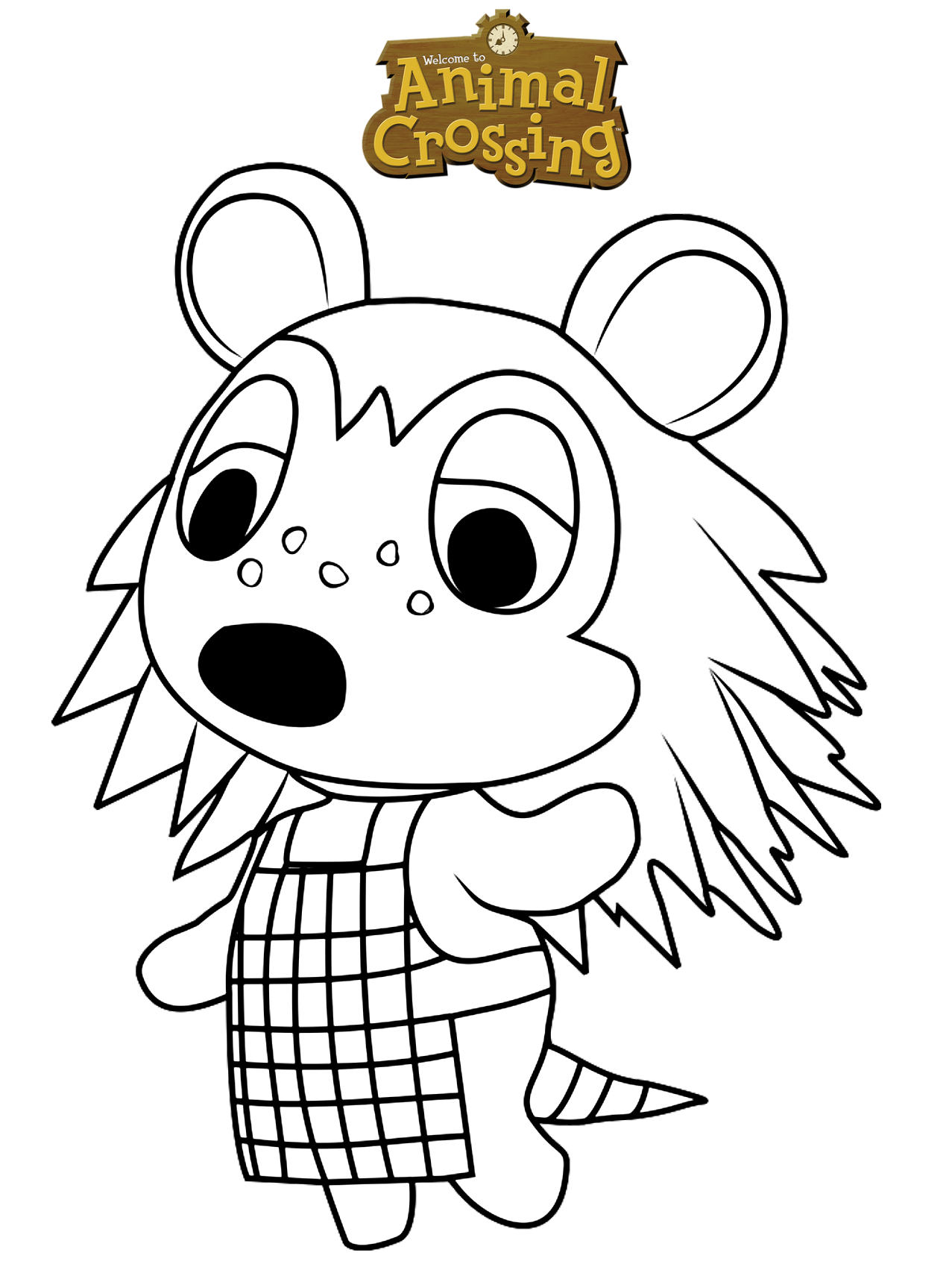 Cute Animal Crossing New Horizons Coloring Pages Pdf - sable Animal Crossing New Horizons Coloring Pages