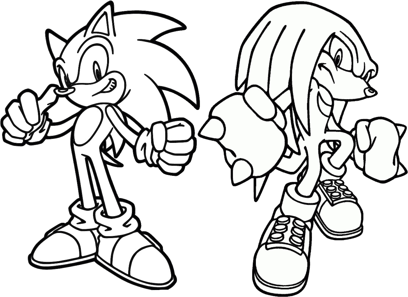 Sonic 2 Coloring Pages - sonic and knuckles coloring pages