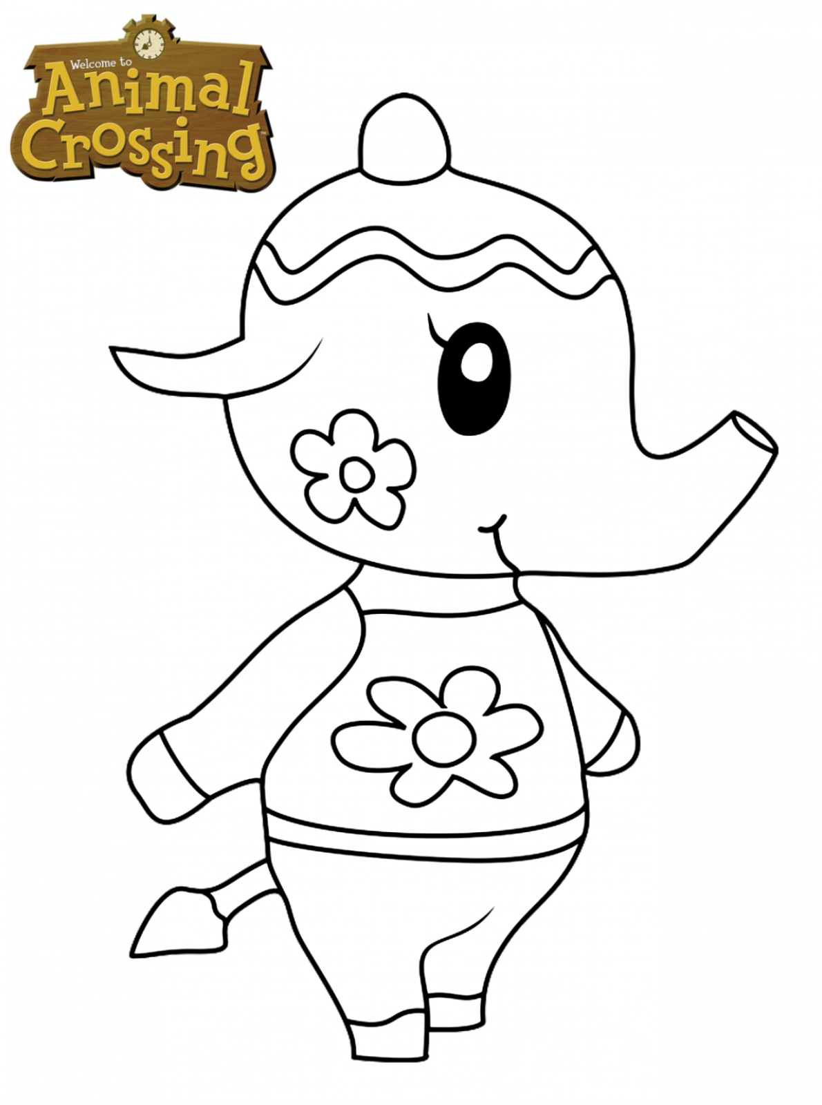 Animal Crossing Coloring Pages - tia Animal Crossing Coloring Pages