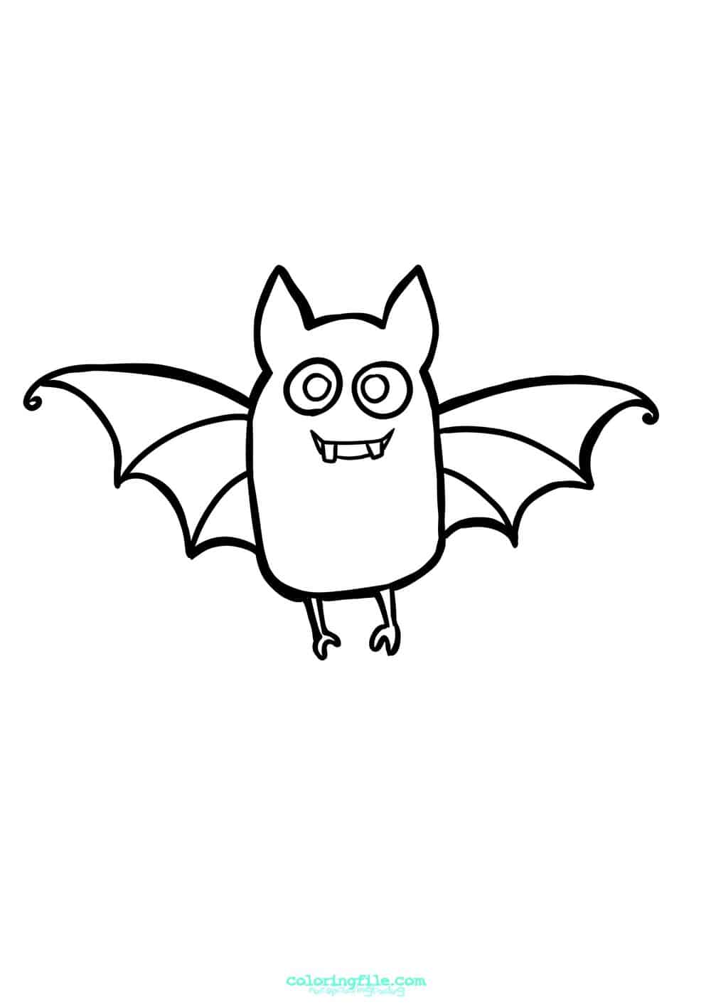 Cartoon halloween bat coloring pages