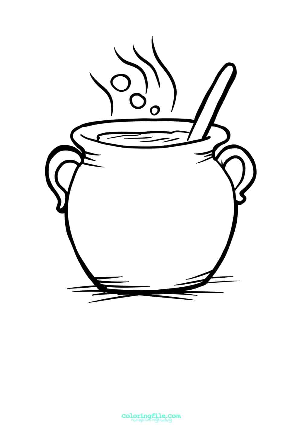 Cauldron halloween coloring pages