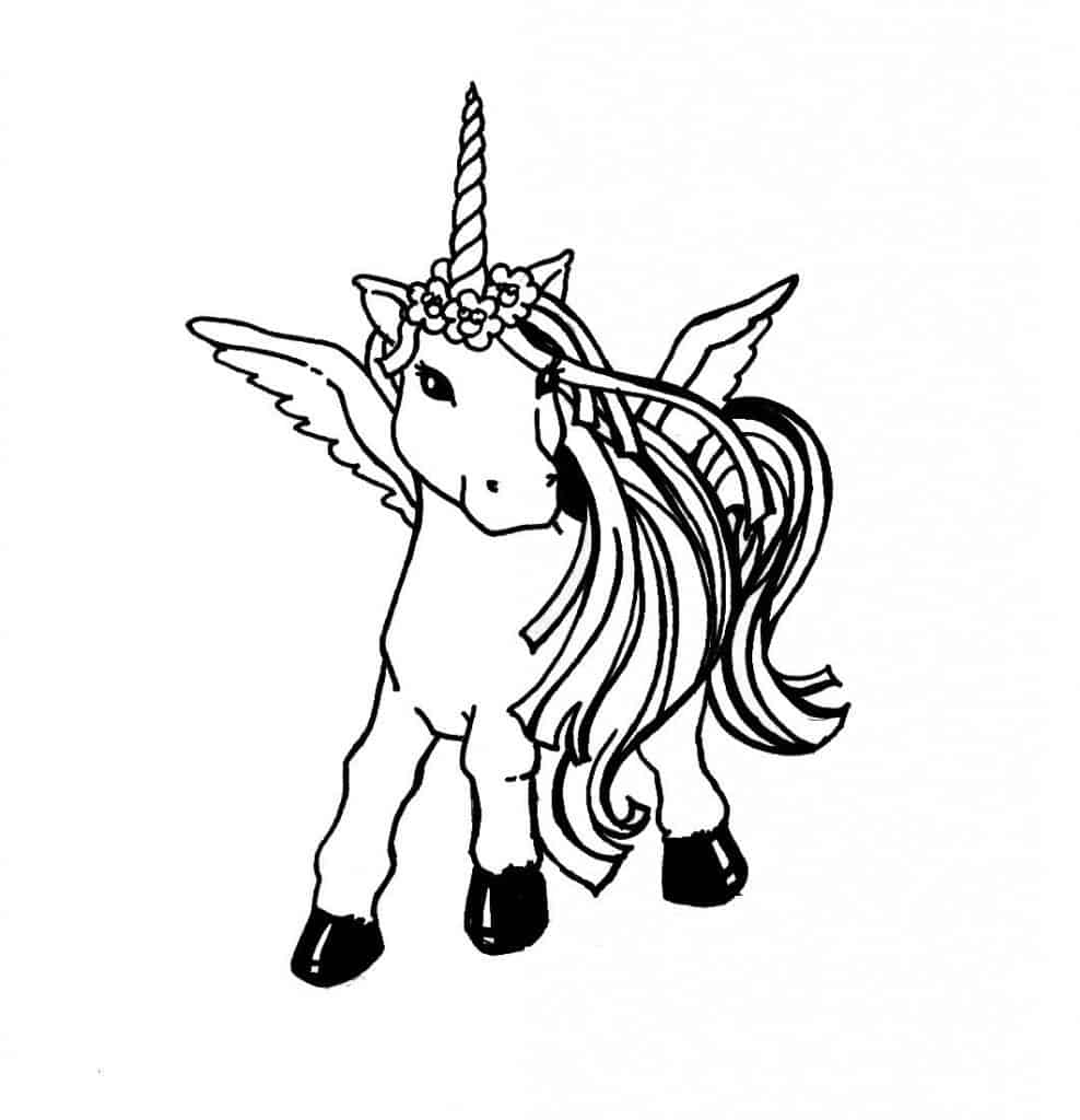 Cute Baby Unicorn Coloring Pages
