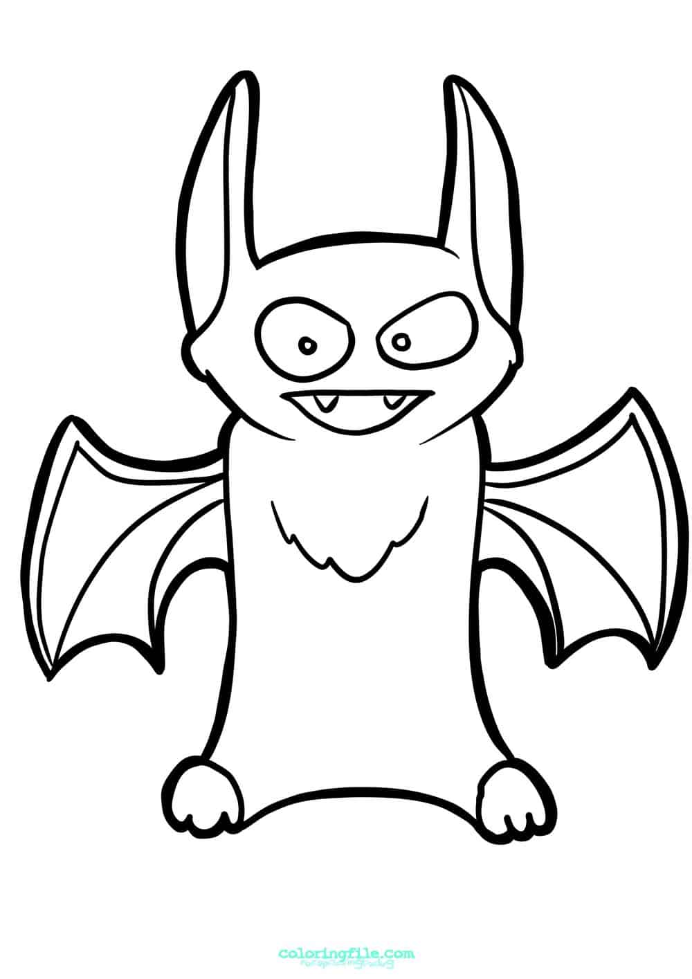 Cute halloween bat coloring pages