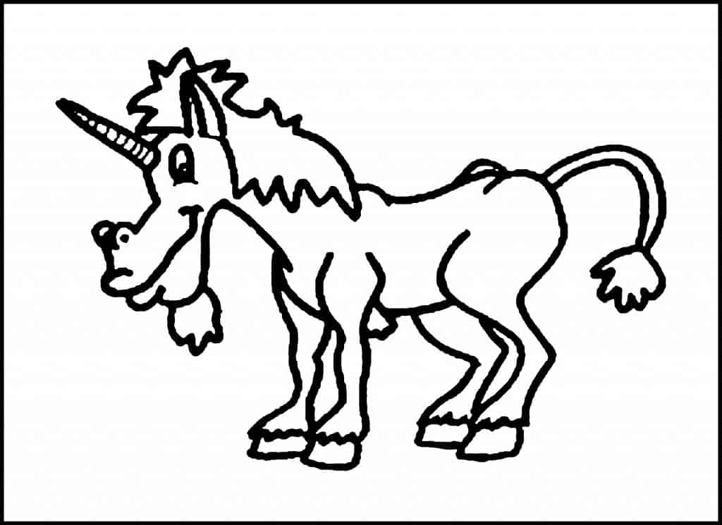 Easy Unicorn Coloring Pages