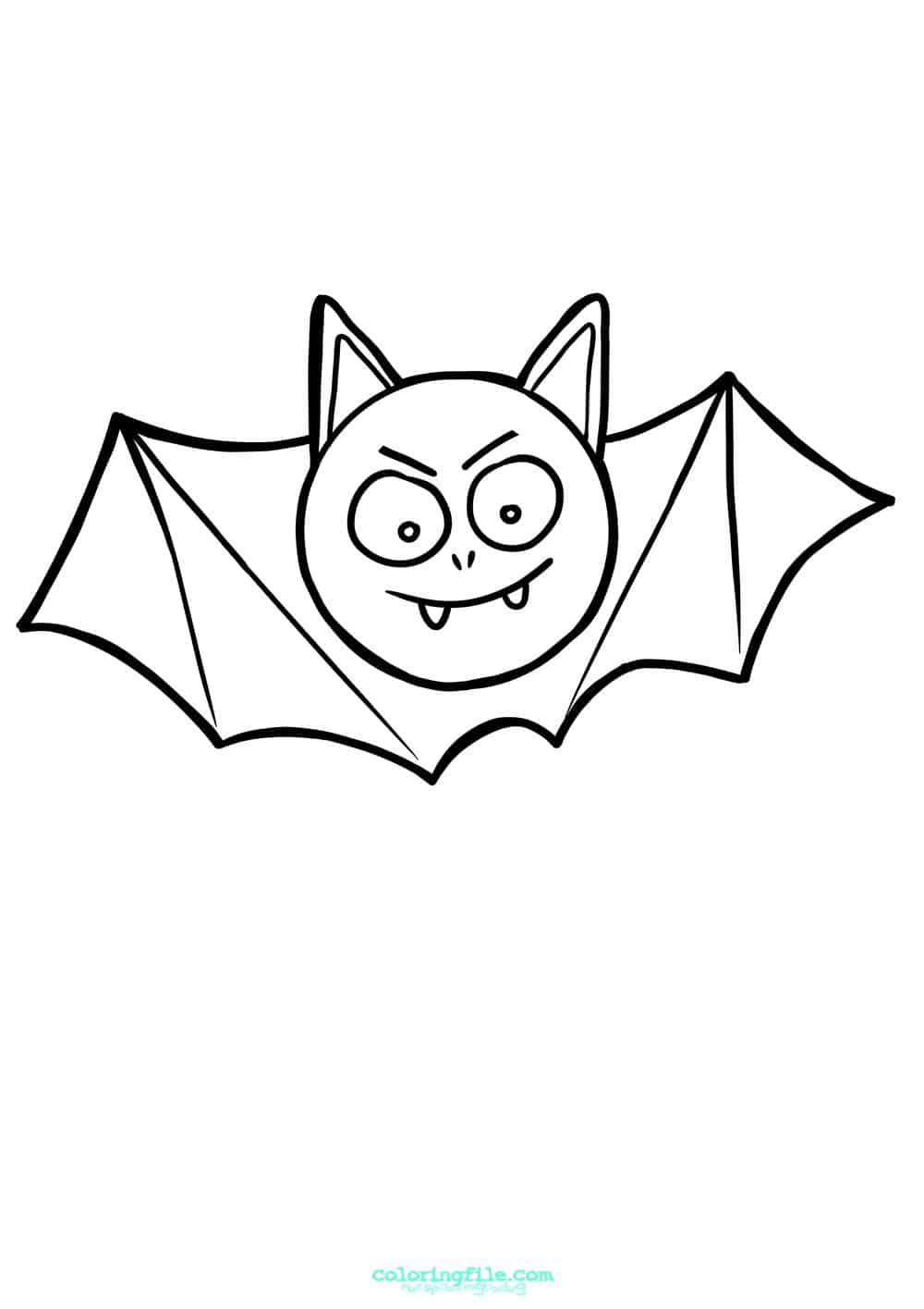 Easy halloween bat coloring pages