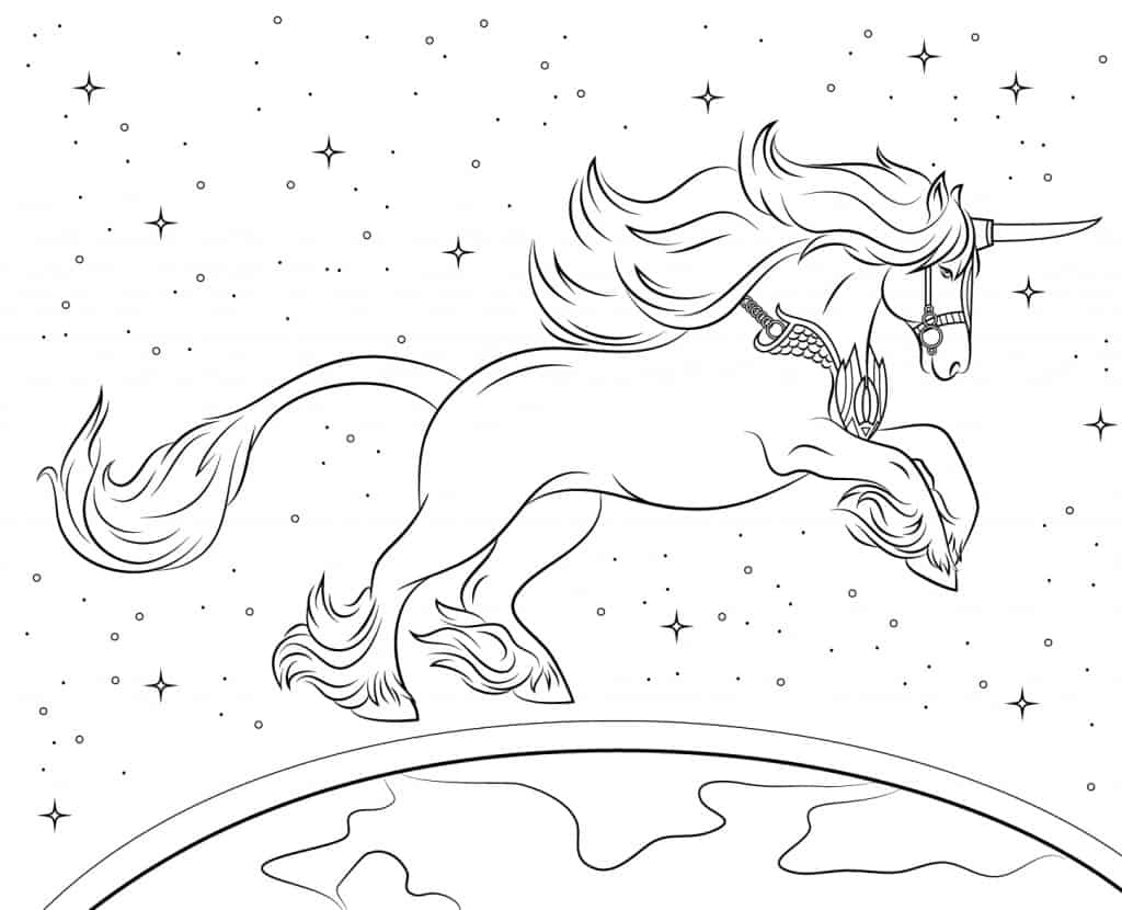 Fantasy Unicorn Coloring Page For Adults