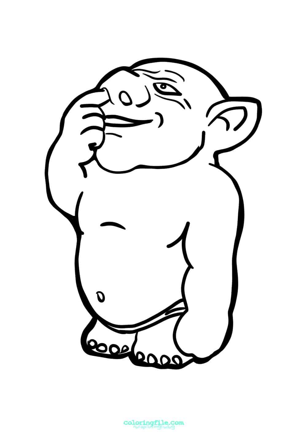 Funny troll halloween coloring pages