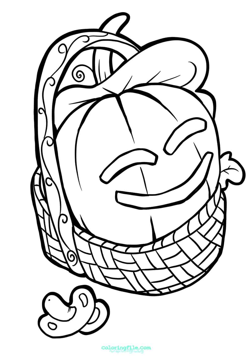 Halloween baby pumpkin coloring pages