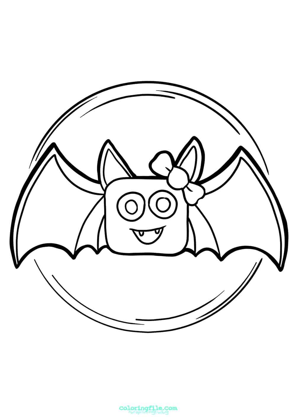 Halloween bat and moon coloring pages