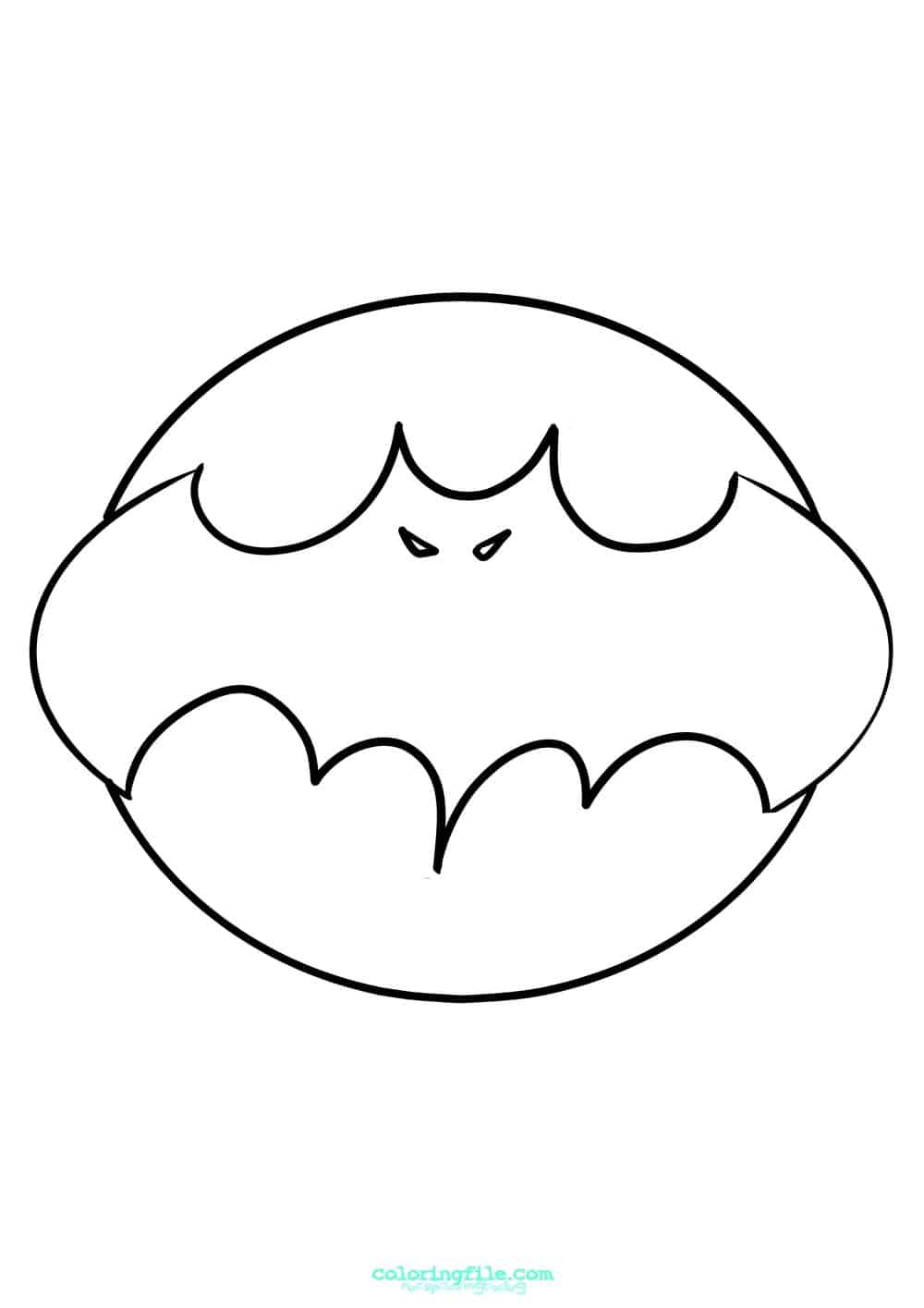 Halloween bat icon coloring pages