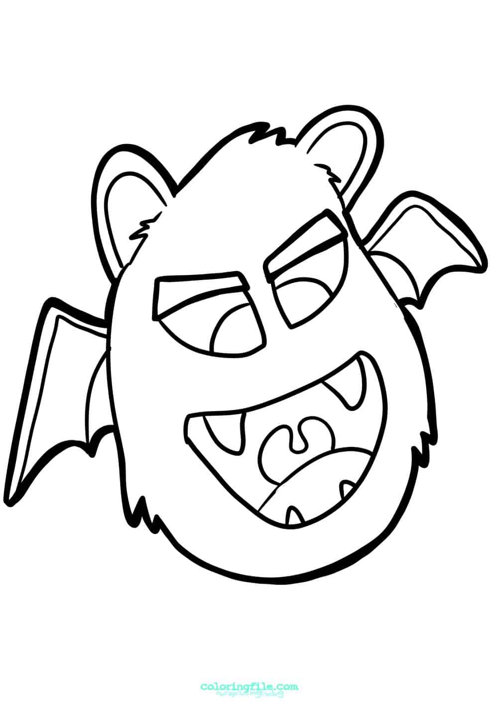 Halloween bat monster coloring pages