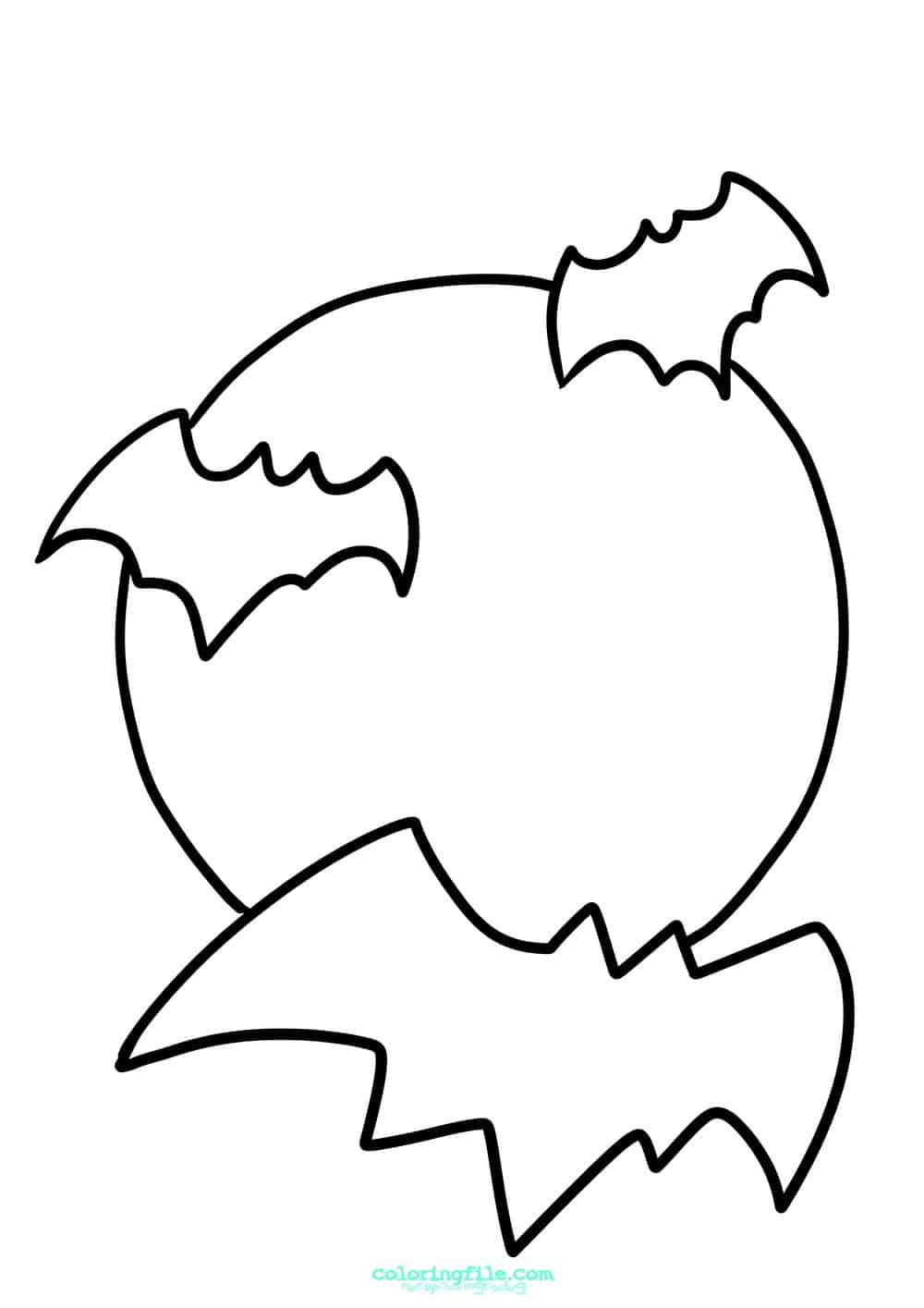 Halloween bats symbol coloring pages