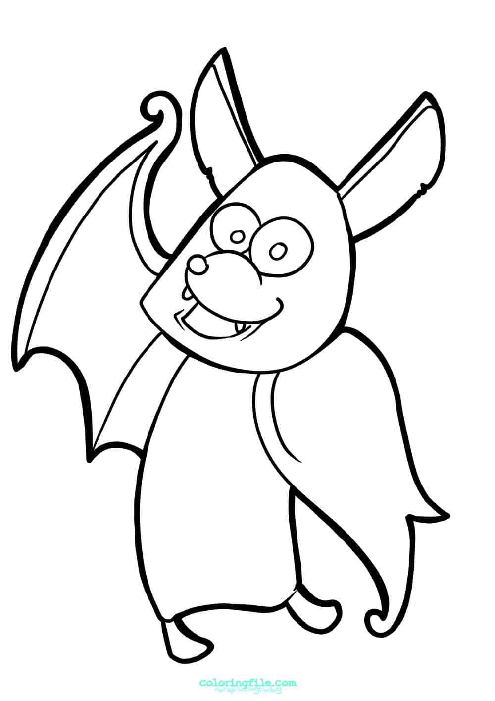 Halloween clumsy bat coloring pages