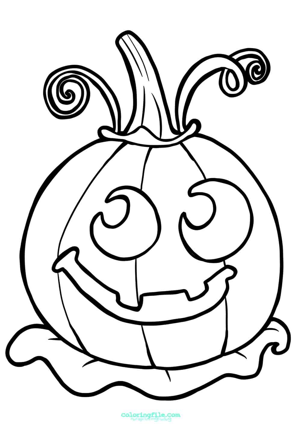 Halloween funny pumpkin coloring pages
