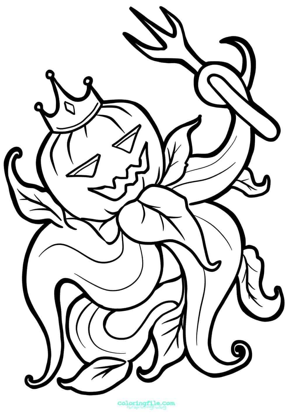 Halloween king of pumpkin coloring pages