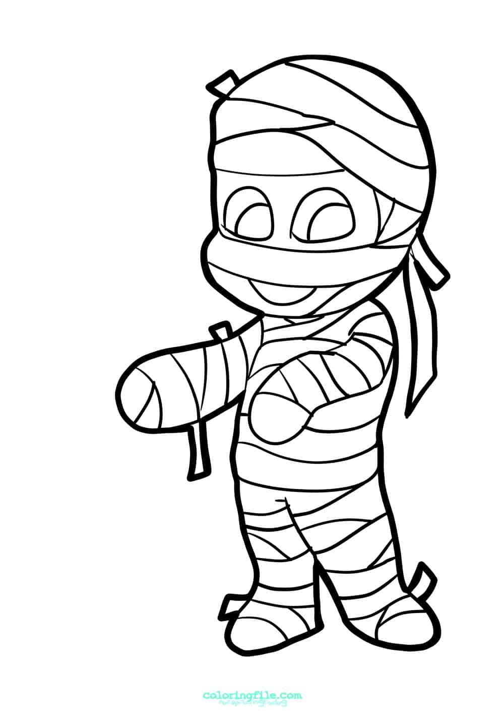 Halloween mummy coloring pages