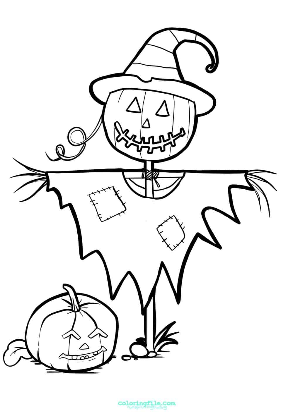 Halloween pumpkin doll coloring pages