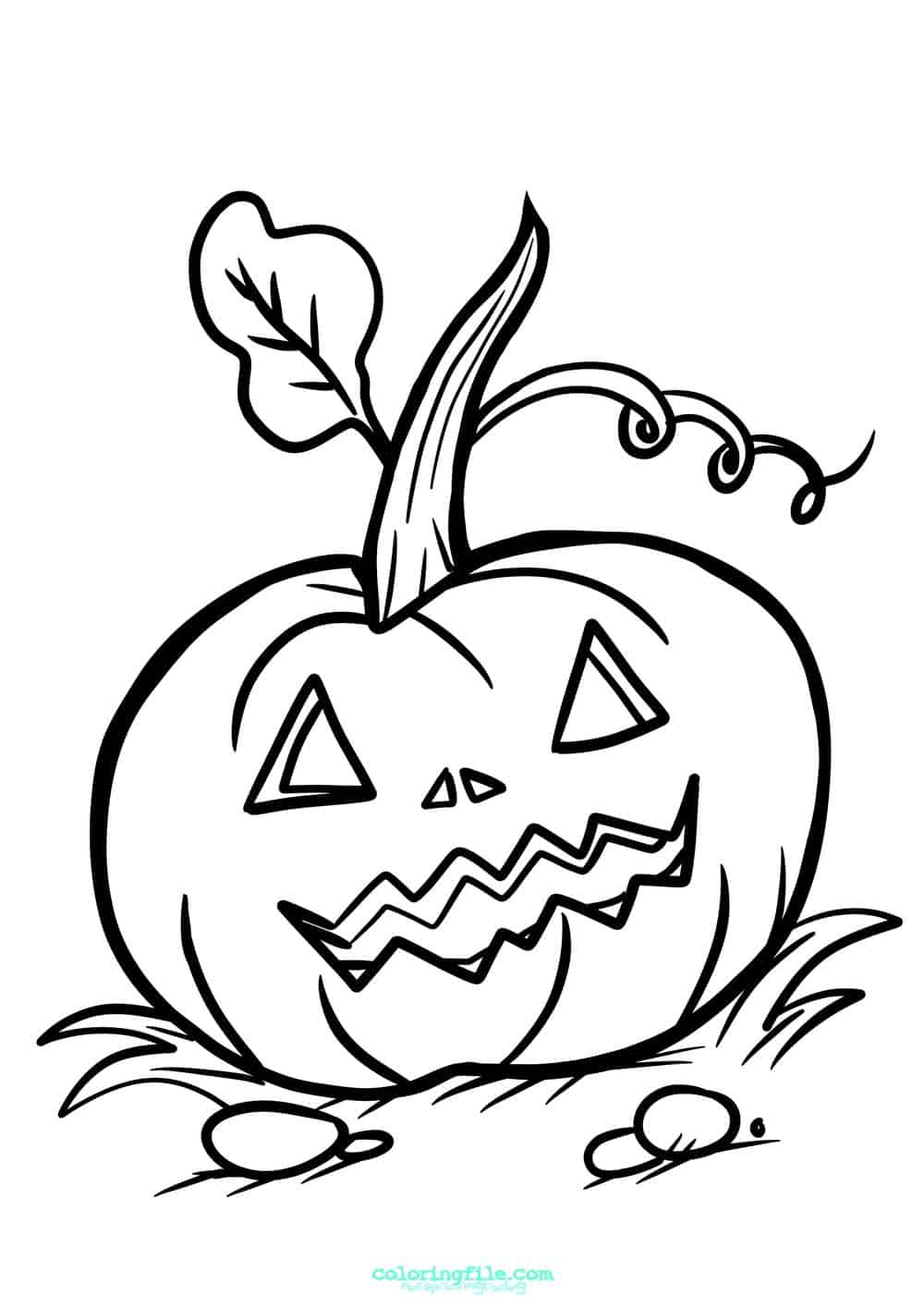 Halloween pumpkin monster coloring pages