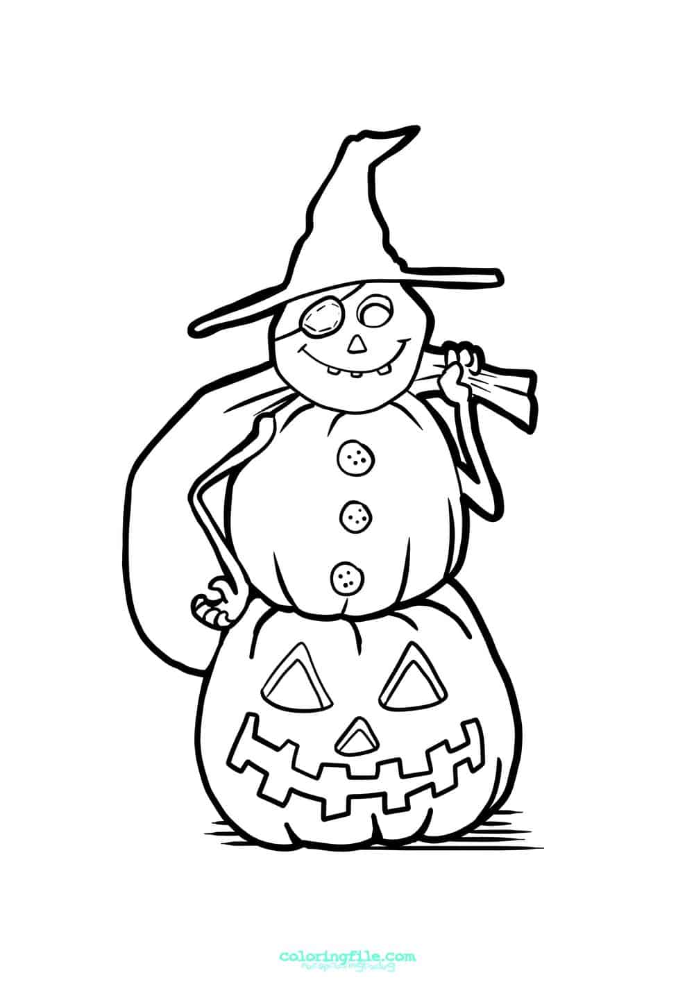Halloween pumpkin trick or treat coloring pages