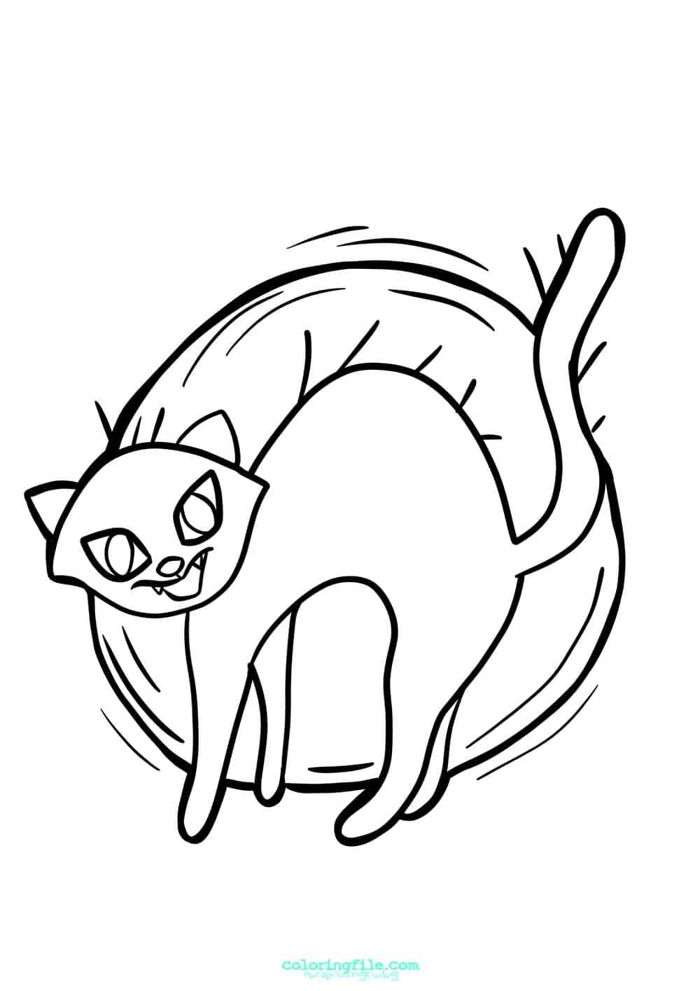Halloween scare cat coloring pages