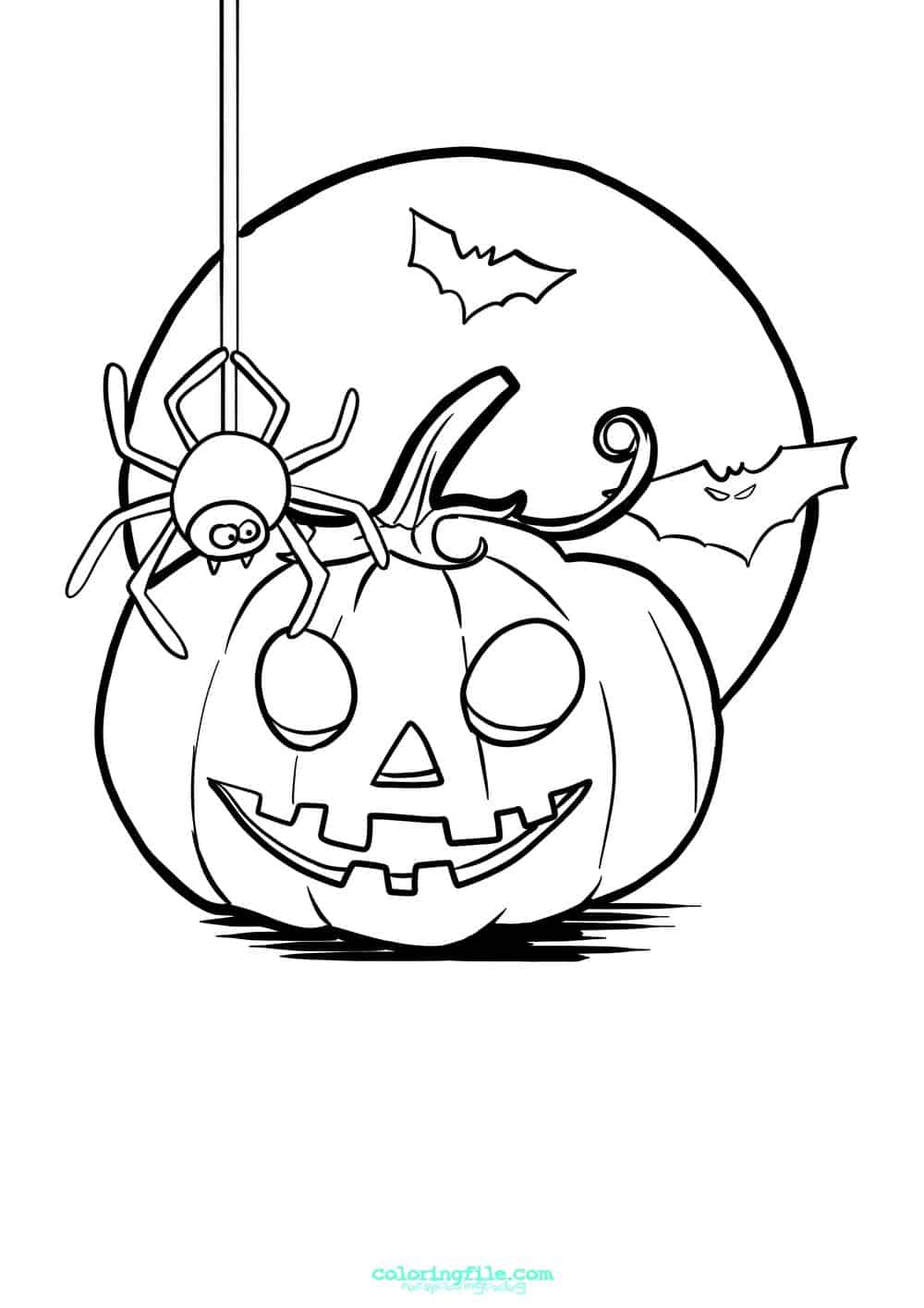 Halloween scary pumpkin coloring pages