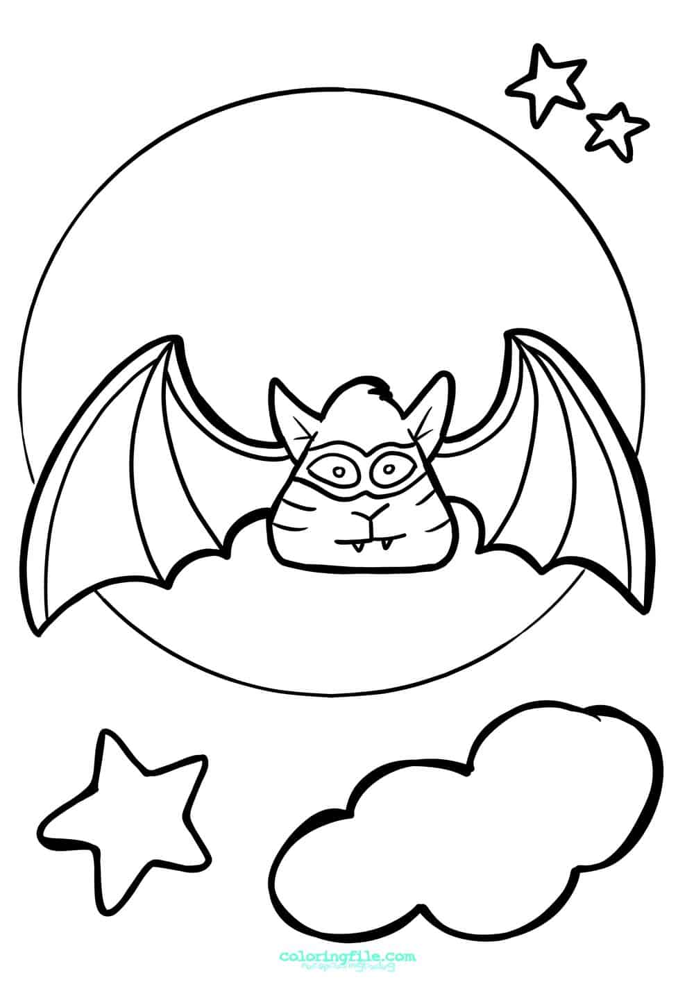 Halloween super bat coloring pages