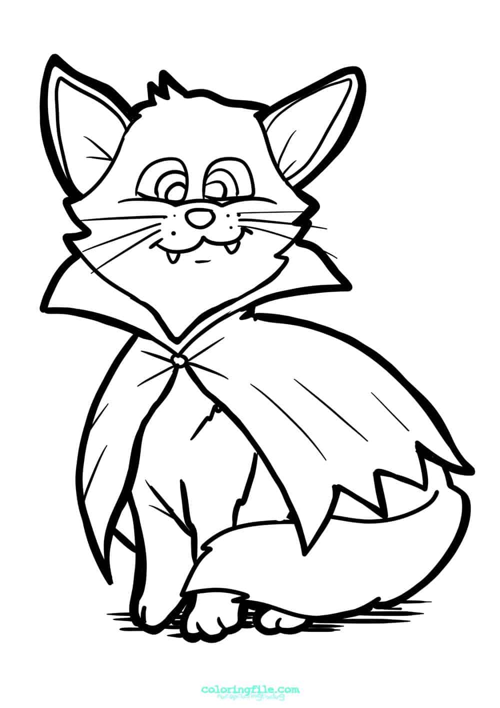 Halloween vampire cat coloring pages