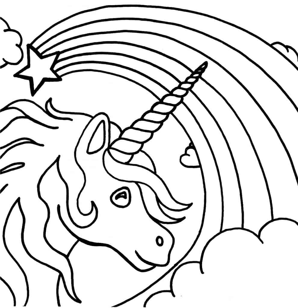 Kawaii Unicorn Coloring Pages