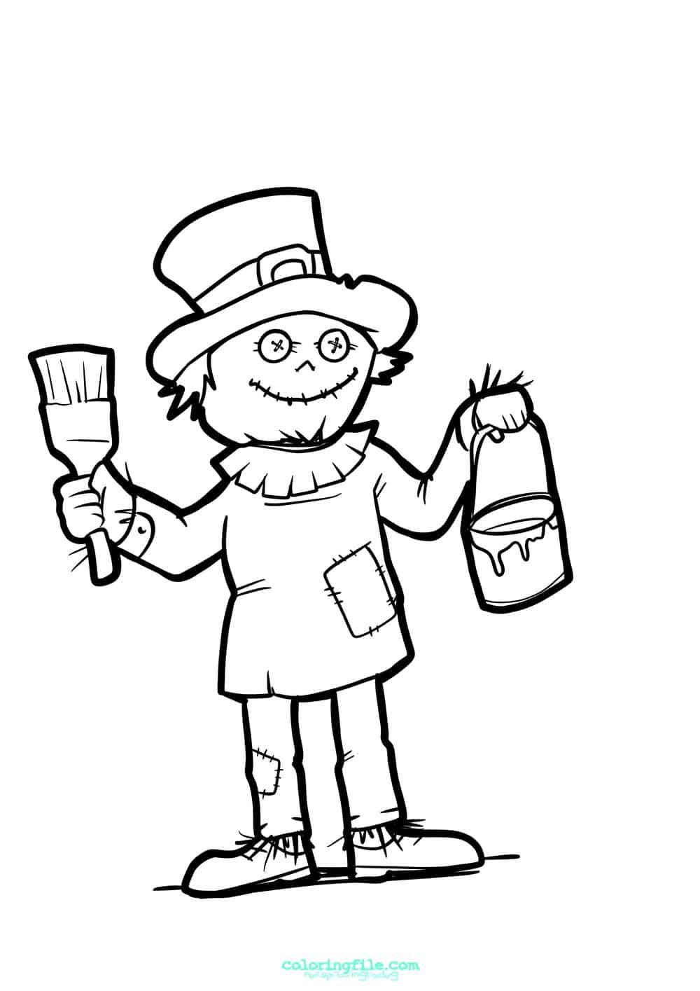 Scarecrow halloween coloring pages