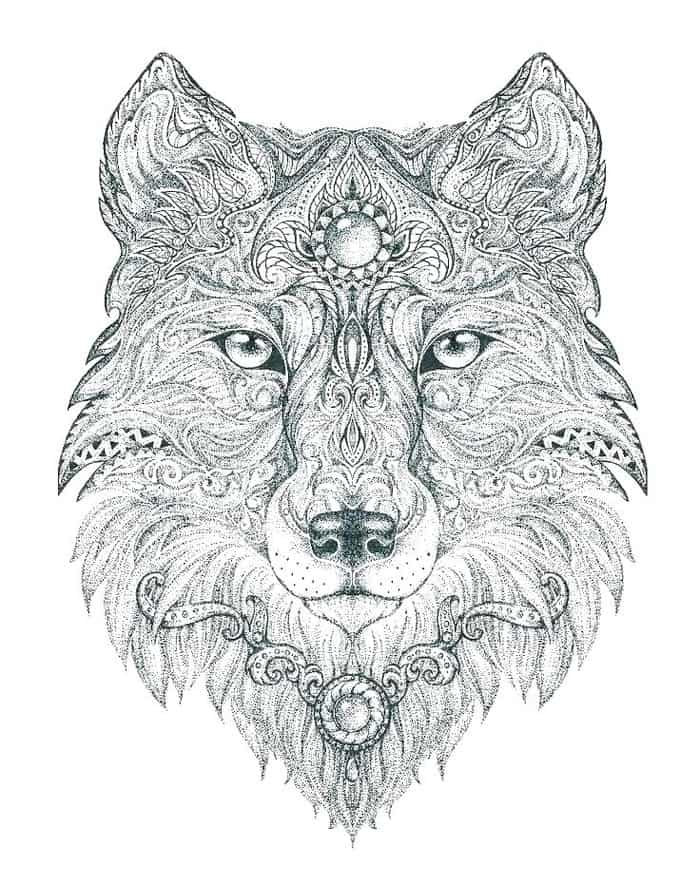 Abstract Wolf Printable Coloring Pages